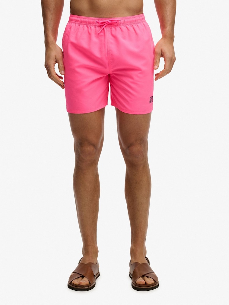 Superdry Pink Essential 16 Swim Shorts - Image 1 of 8