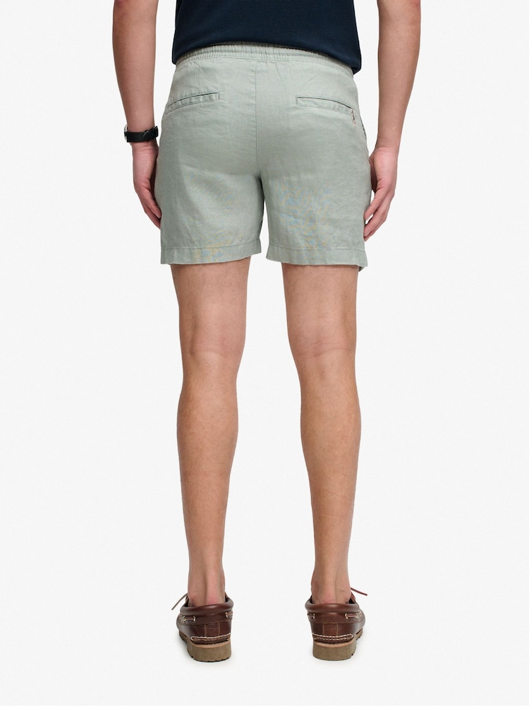Superdry Green Merchant Linen Shorts - Image 2 of 5