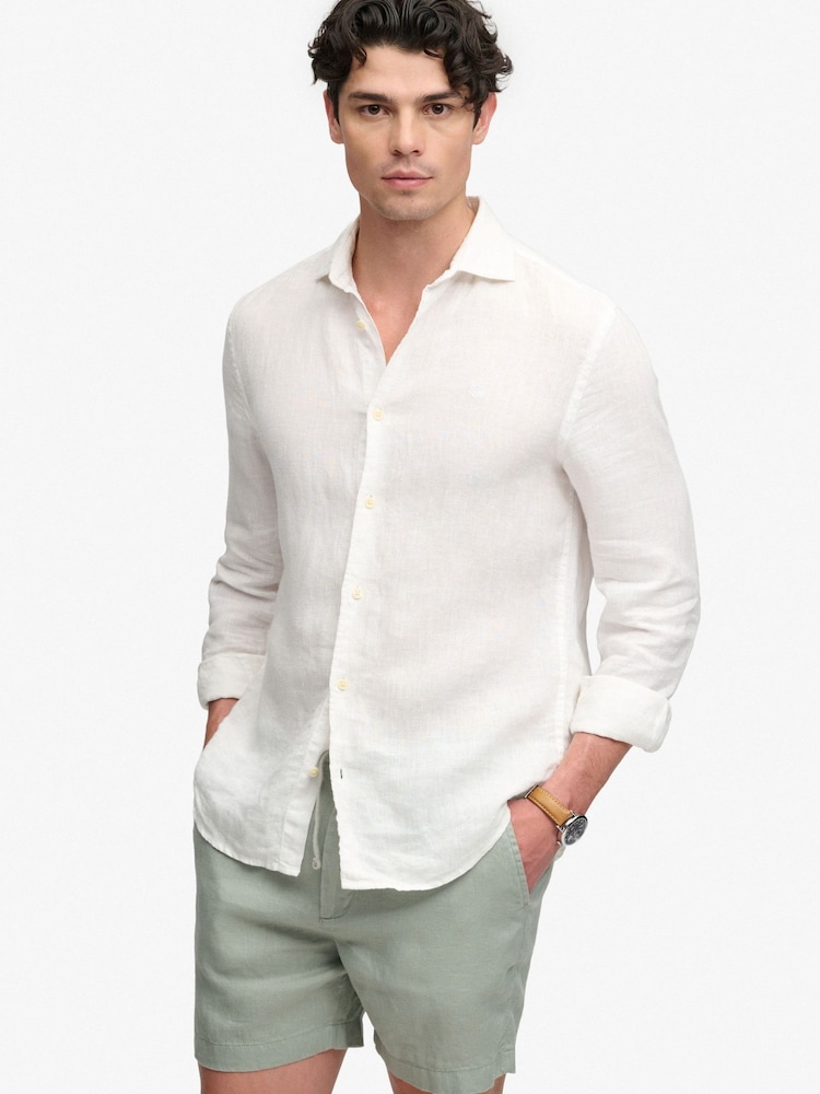 Superdry Green The Merchant Store - Linen Shorts - Image 9 of 9 Superdry Green The Merchant Store - Linen Shorts - Image 9 of 9