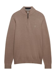 Superdry – Essentials – Baumwollpullover mit halbem Reissverschluss - Bild 6 von 6