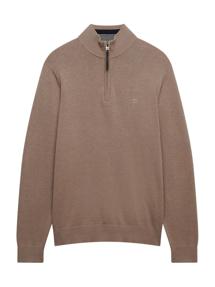 Superdry – Essentials – Baumwollpullover mit halbem Reissverschluss - Bild 6 von 6