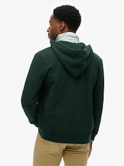 Superdry Green Essential Logo Half Brushed Zip Hoodie - Image 2 of 6