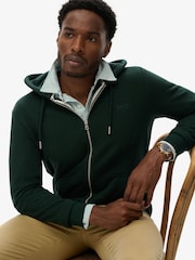 Superdry Green Essential Logo Half Brushed Zip Hoodie - Image 4 of 6