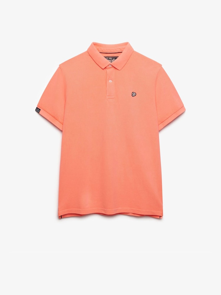 Superdry Pink Vintage Destroy Polo Shirt - Image 1 of 2