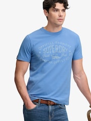 תכול - Superdry חולצת טי עם הדפס באפקט דהוי, דגם Dockside - תמונה 4 מתוך 7