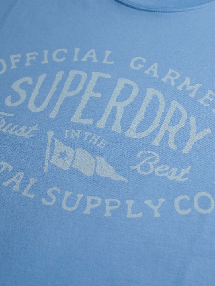 תכול - Superdry חולצת טי עם הדפס באפקט דהוי, דגם Dockside - תמונה 7 מתוך 7 תכול - Superdry חולצת טי עם הדפס באפקט דהוי, דגם Dockside - תמונה 7 מתוך 7
