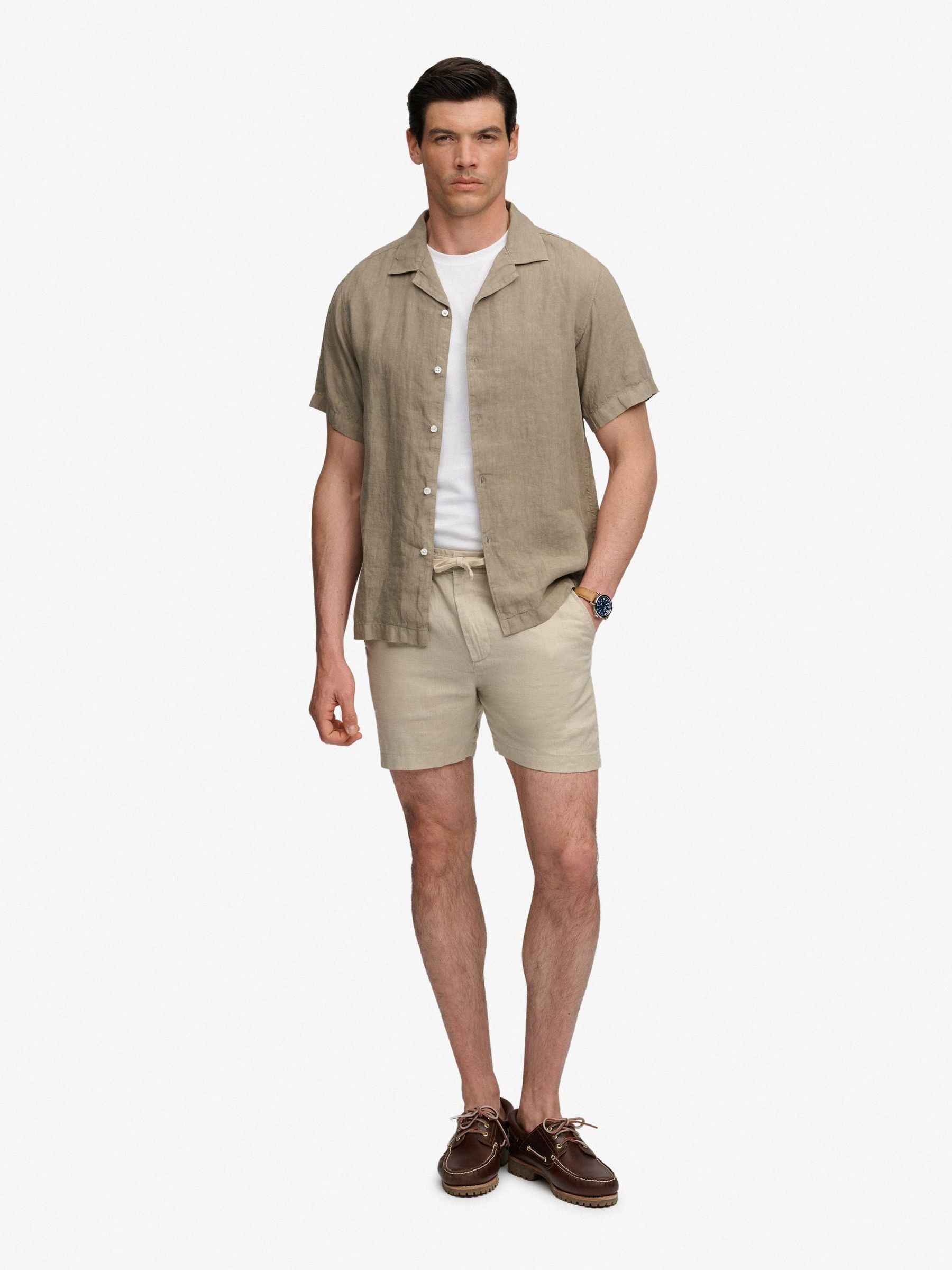 Superdry Short Linen Merchant Sand Beige size XXL - Image 3