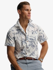 Superdry Blue Vintage Loom Short Sleeve Shirt - Image 4 of 6