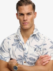 Superdry Blue Vintage Loom Short Sleeve Shirt - Image 5 of 6