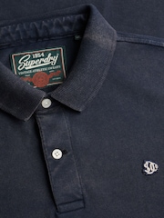 Superdry Blue Vintage Destroy Polo Shirt - Image 6 of 6