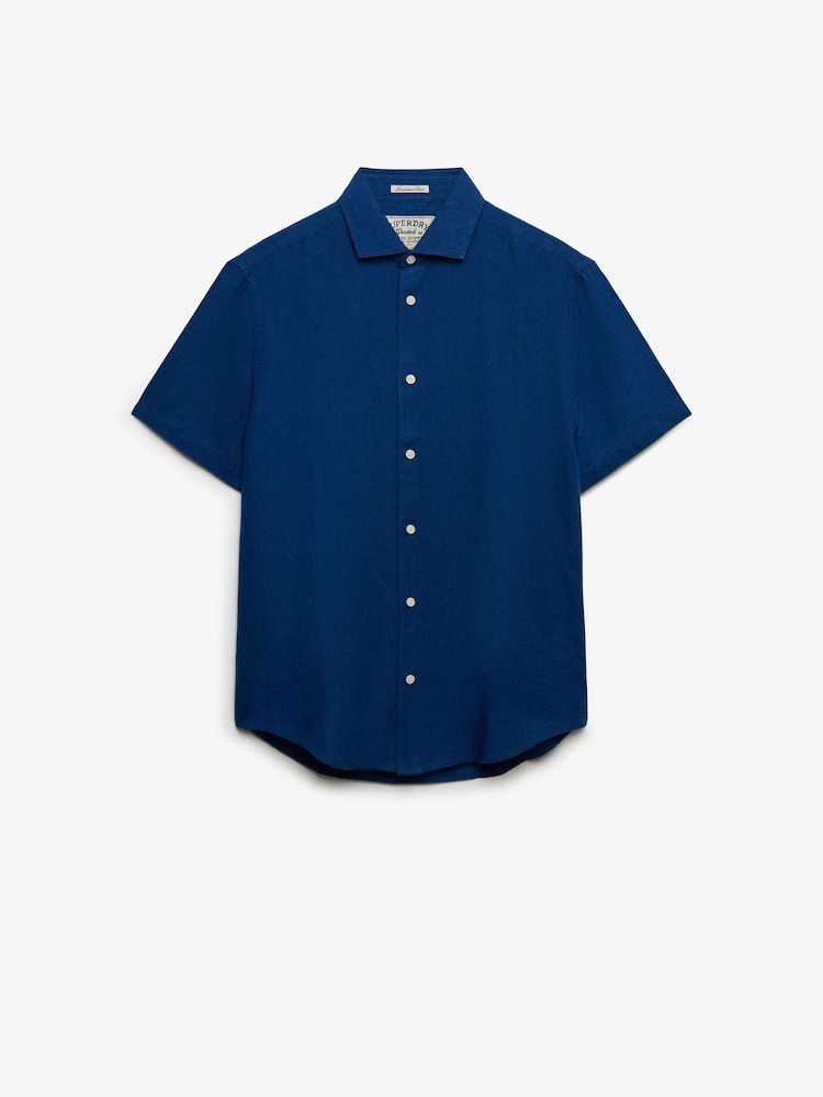 Superdry Blue Riviera Short Sleeve Shirt - Image 1 of 2