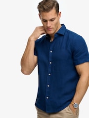 Superdry Blue Riviera Short Sleeve Shirt - Image 5 of 7