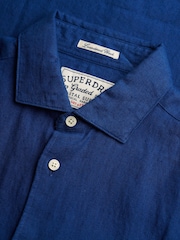 Fransk Blå - Superdry Riviera kortermet linskjorte - Bilde 9 av 9