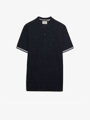 Superdry Blue Knitted Texture Short Sleeve Polo Shirt - Image 6 of 7