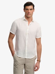 Superdry White Riviera Short Sleeve Shirt - Image 1 of 6
