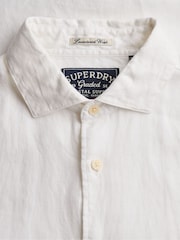 Superdry White Riviera Short Sleeve Linen Shirt - Image 11 of 11