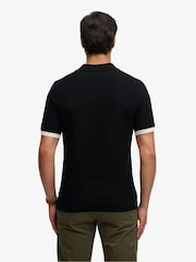 Superdry Black Johnny Collar Knitted Polo Shirt - Image 2 of 6
