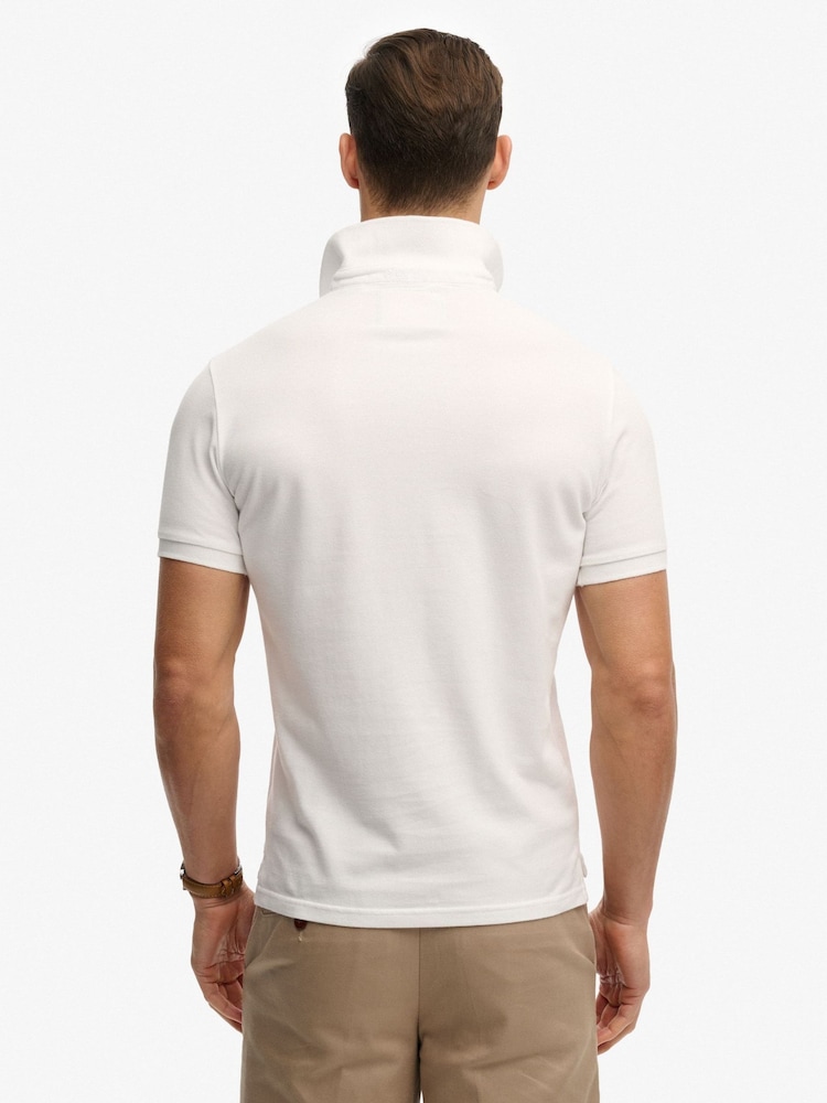 Superdry White Vintage Destroy Polo Shirt - Image 2 of 5