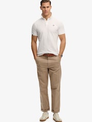 Superdry White Vintage Destroy Polo Shirt - Image 3 of 5