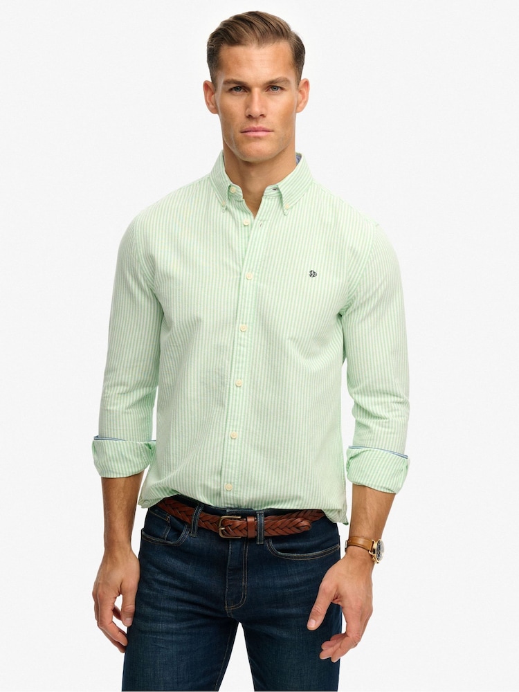 Superdry Green Essentials Oxford Shirt - Image 1 of 6
