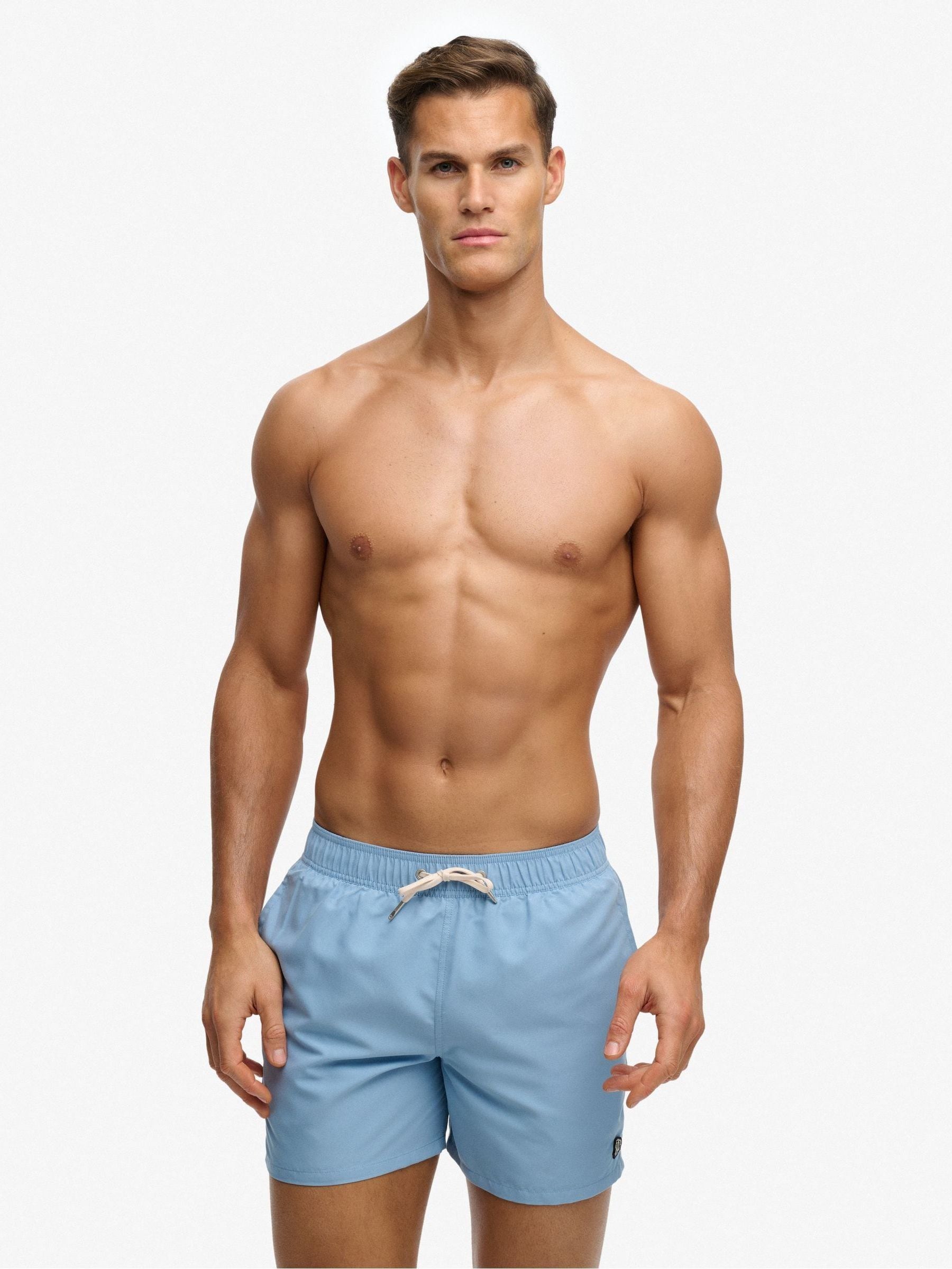 Superdry Men's Blue Logo Embroidered Swim Shorts 15 - Image 2