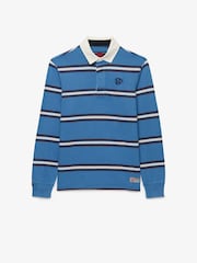 Superdry Blue Vintage Athletic Stripe Rugby Shirt - Image 6 of 6