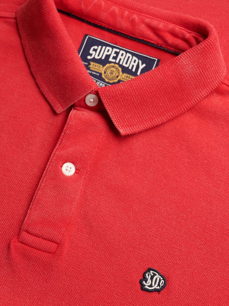 אדום - חולצת פולו בסגנון וינטג' של Superdry דגם Destroy - תמונה 7 מתוך 7 אדום - חולצת פולו בסגנון וינטג' של Superdry דגם Destroy - תמונה 7 מתוך 7