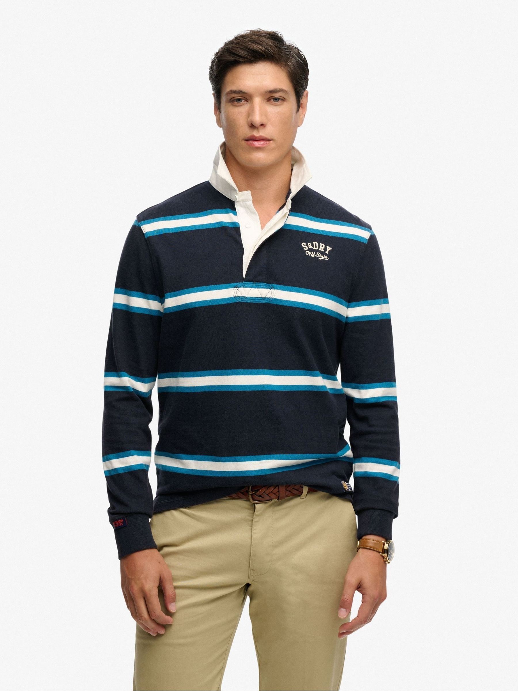 Superdry Men's Blue Polo Vintage Athletic - Image 2