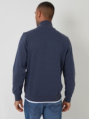 Threadbare Blue Mock T-Shirt Quarter Zip Sweatshirt - Image 2 of 4