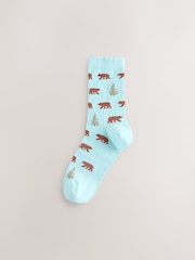 Blue Winter Animals Ankle Socks 5 Pack - Image 5 of 7