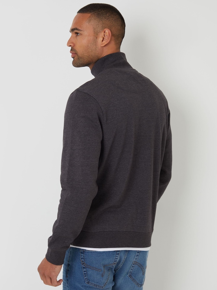 Threadbare Grey Mock T-Shirt Quarter Zip Sweatshirt - Image 2 of 4 Threadbare Grey Mock T-Shirt Quarter Zip Sweatshirt - Image 2 of 4