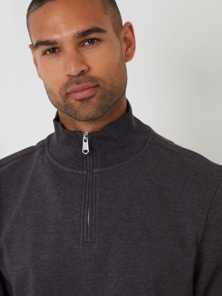 Threadbare Grey Mock T-Shirt Quarter Zip Sweatshirt - Image 4 of 4 Threadbare Grey Mock T-Shirt Quarter Zip Sweatshirt - Image 4 of 4