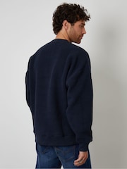 Threadbare Blue Relaxed Fit Crew Neck Borg Sweatshirt - Image 2 of 4