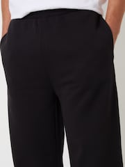 Threadbare Black Wide Leg Pique Joggers - Image 4 of 4