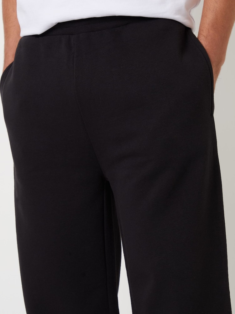 Threadbare Black Wide Leg Pique Joggers - Image 4 of 4