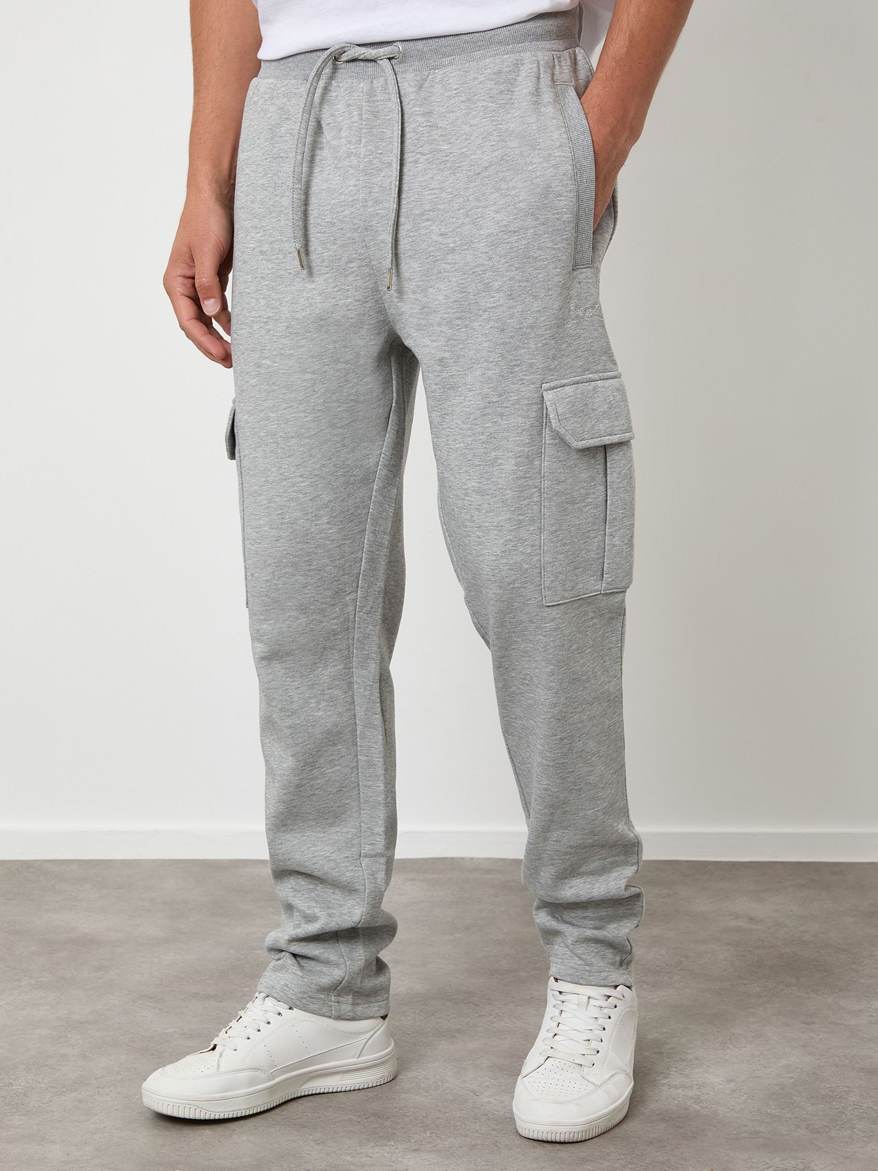 Threadbare Men's Grey Cargo Joggers In | Size: 2XL - Image 2