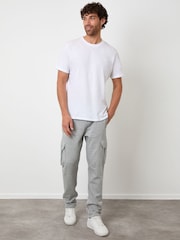 Threadbare Grey Cargo Joggers - Image 3 of 4