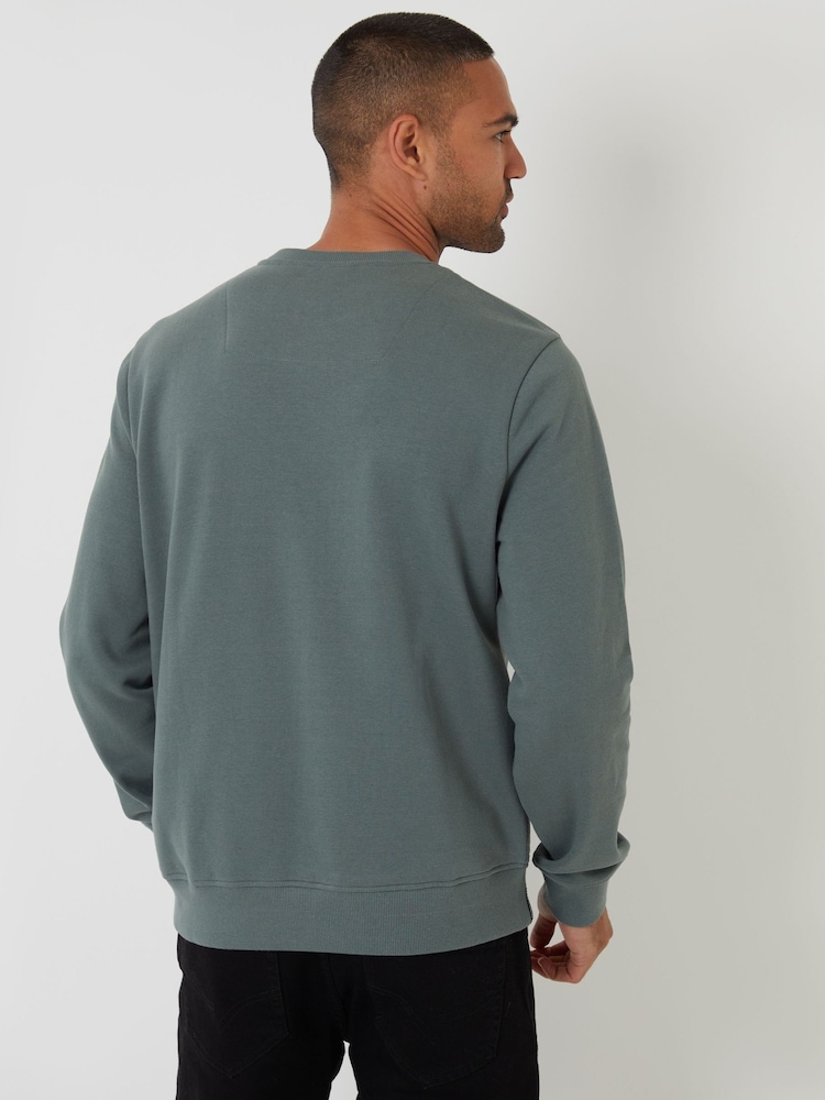 Threadbare Blue Crew Neck Sweatshirt - Image 2 of 4 Threadbare Blue Crew Neck Sweatshirt - Image 2 of 4