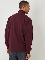 Threadbare Red Relaxed Fit Half Zip Sweatshirt - Image 2 of 4
