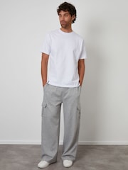 Threadbare Grey Wide Leg Cargo Joggers - Image 3 of 4
