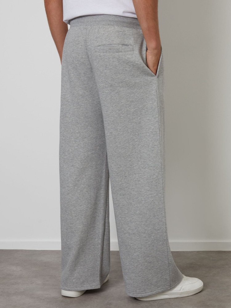 Threadbare Grey Wide Leg Pique Joggers - Image 2 of 4 Threadbare Grey Wide Leg Pique Joggers - Image 2 of 4