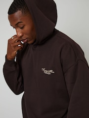 Threadbare Brown Relaxed Fit Graphic Print Hoodie - Image 4 of 4