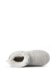 Totes Grey Isotoner Ladies Sparkle Knit Boot Slippers - Image 3 of 5