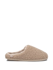 Totes Brown Isotoner Ladies Borg Swept Back Mules - Image 2 of 5