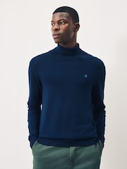 Scotch & Soda Blue Viscose Turtleneck Knit Jumper - Image 1 of 4
