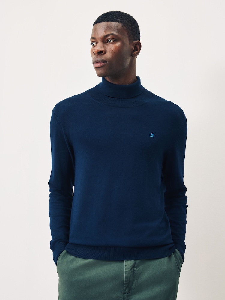 Scotch & Soda Blue Viscose Turtleneck Knit Jumper - Image 1 of 4