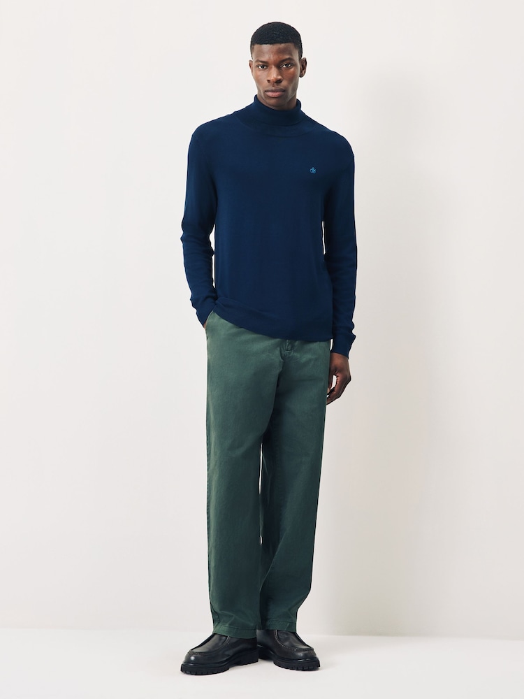 Scotch & Soda Blue Viscose Turtleneck Knit Jumper - Image 2 of 4