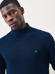 Scotch & Soda Blue Viscose Turtleneck Knit Jumper - Image 4 of 4