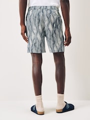 Scotch & Soda Blue Fave Printed Bermuda Elasticated Waist Shorts - Image 3 of 4