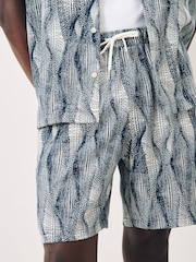 Scotch & Soda Blue Fave Printed Bermuda Elasticated Waist Shorts - Image 4 of 4